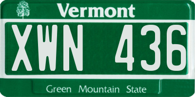 VT license plate XWN436