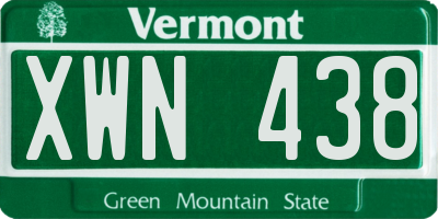 VT license plate XWN438