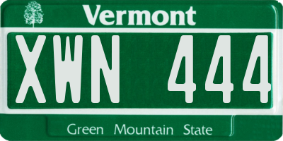 VT license plate XWN444