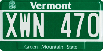 VT license plate XWN470