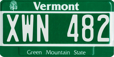 VT license plate XWN482