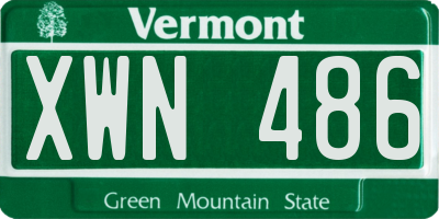 VT license plate XWN486