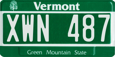 VT license plate XWN487