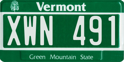 VT license plate XWN491