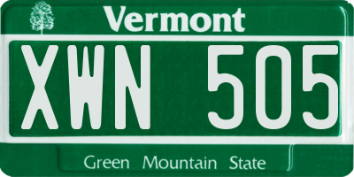 VT license plate XWN505
