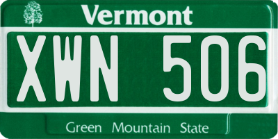 VT license plate XWN506