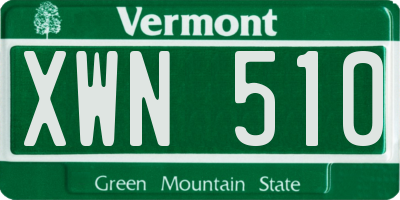 VT license plate XWN510