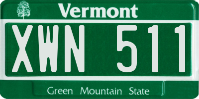 VT license plate XWN511