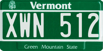 VT license plate XWN512