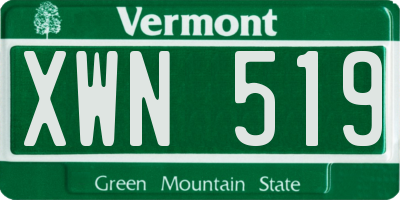 VT license plate XWN519