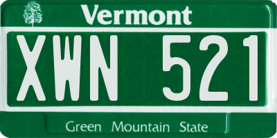 VT license plate XWN521