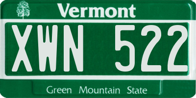 VT license plate XWN522