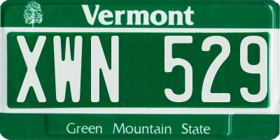 VT license plate XWN529