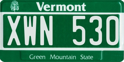 VT license plate XWN530