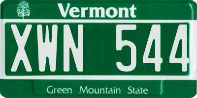 VT license plate XWN544