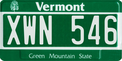 VT license plate XWN546