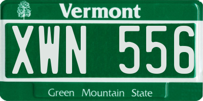 VT license plate XWN556
