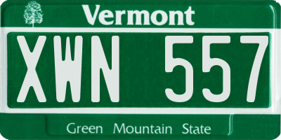 VT license plate XWN557