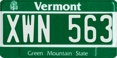 VT license plate XWN563