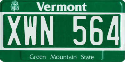 VT license plate XWN564