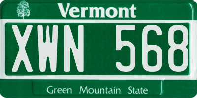 VT license plate XWN568