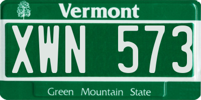 VT license plate XWN573