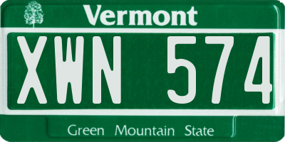 VT license plate XWN574
