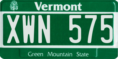 VT license plate XWN575