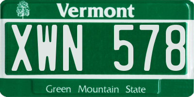 VT license plate XWN578
