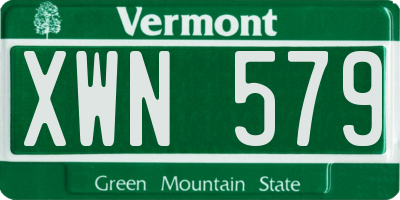 VT license plate XWN579