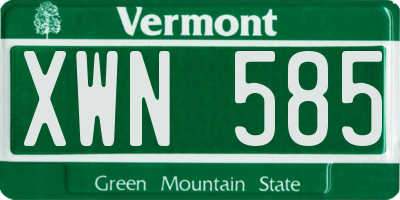 VT license plate XWN585