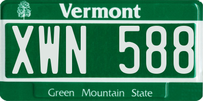 VT license plate XWN588