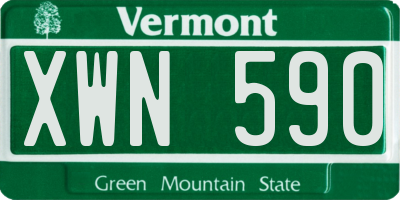 VT license plate XWN590