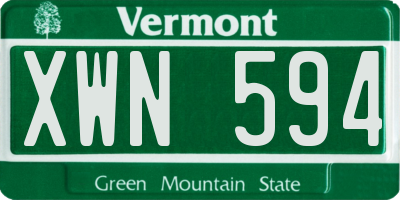 VT license plate XWN594