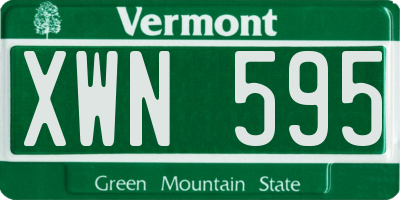 VT license plate XWN595