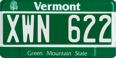 VT license plate XWN622