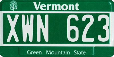 VT license plate XWN623