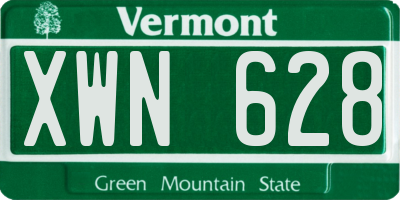VT license plate XWN628