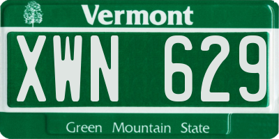 VT license plate XWN629