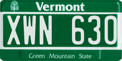 VT license plate XWN630