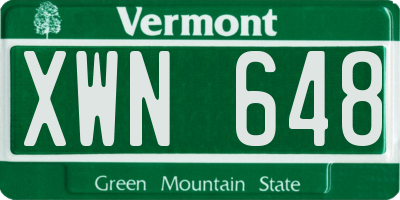 VT license plate XWN648