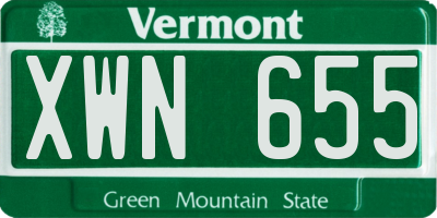 VT license plate XWN655
