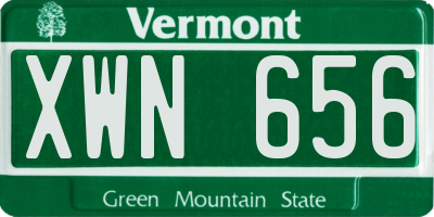 VT license plate XWN656