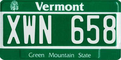 VT license plate XWN658