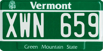 VT license plate XWN659