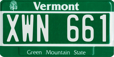 VT license plate XWN661