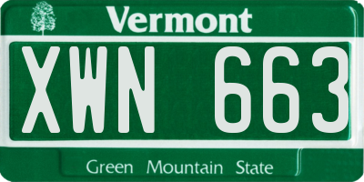 VT license plate XWN663