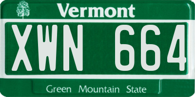VT license plate XWN664