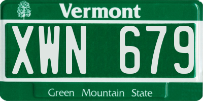VT license plate XWN679