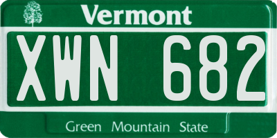 VT license plate XWN682